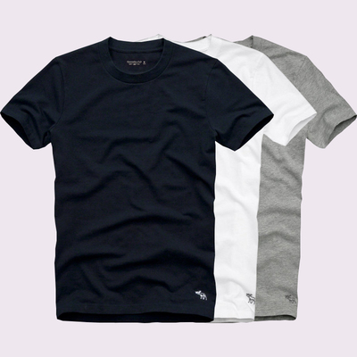 特价清仓美国AF短袖T恤男夏装圆领纯棉经典小鹿刺绣标青年打底衫