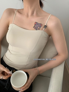 小腰精春夏纯欲风美背吊带背心自带胸垫外穿内搭辣妹打底上衣新潮