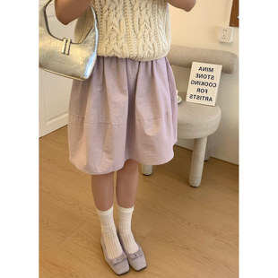 白色a字半身短裙女夏季高腰显瘦百搭遮胯伞裙2026新款小个子裙子