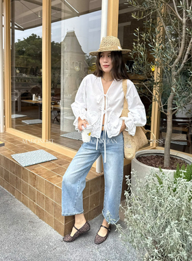 MADEIN OST-2026年早春北欧极简九分裤弹力牛仔裤(配腰带)91168