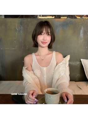 hope韩国-春季气质圆领立体刺绣背心30%马海毛30%羊毛)R991379