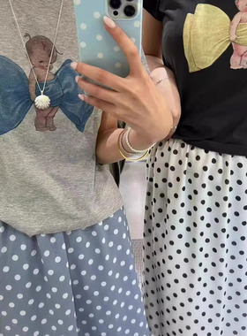 lirose choi 韩国东大门 2025夏季新款可爱天使蝴蝶结短袖T恤上衣