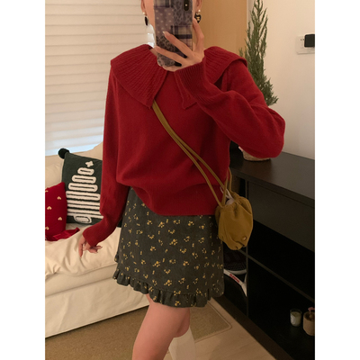 节日氛围感娃娃领麻花纹保暖毛