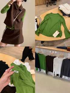 现货韩国东大门EGG鸡蛋家2025秋冬针织打底衫 T恤 软糯亲肤百搭长袖