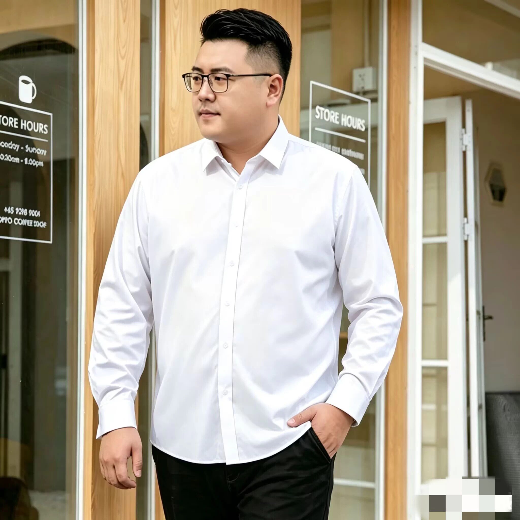 特大码白色衬衫男职业装长袖衬衣