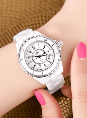 2025新款女表防水夜光白色陶瓷女士手表时尚百搭全自动机械女手表