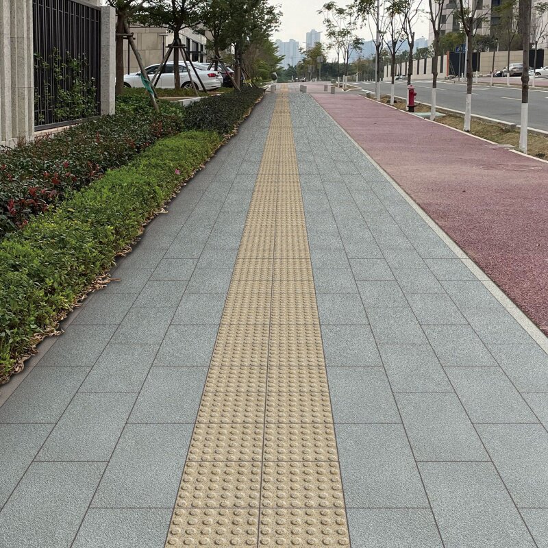 地铺石仿石步道砖黄色盲道砖瓷砖300*300户外人行道圆点长条防滑