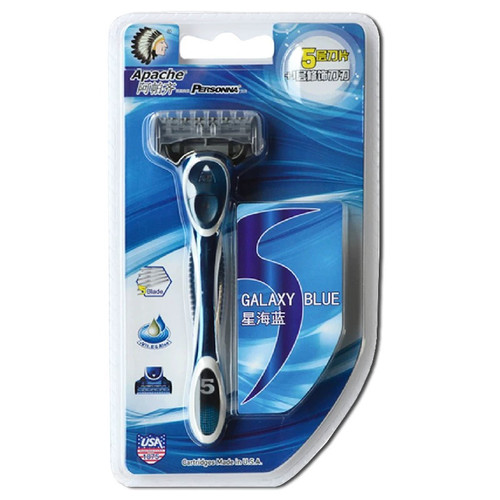Apache/阿帕齐5层手动剃须刀头阿帕奇男士刮胡刀五层刀片刀架水洗