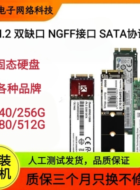 二拆机M.2固态硬盘240G 256G 480G 512G 双缺口NGFF接口SATA协议