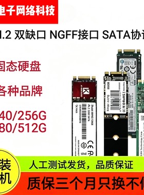 二拆机M.2固态硬盘240G 256G 480G 512G 双缺口NGFF接口SATA协议