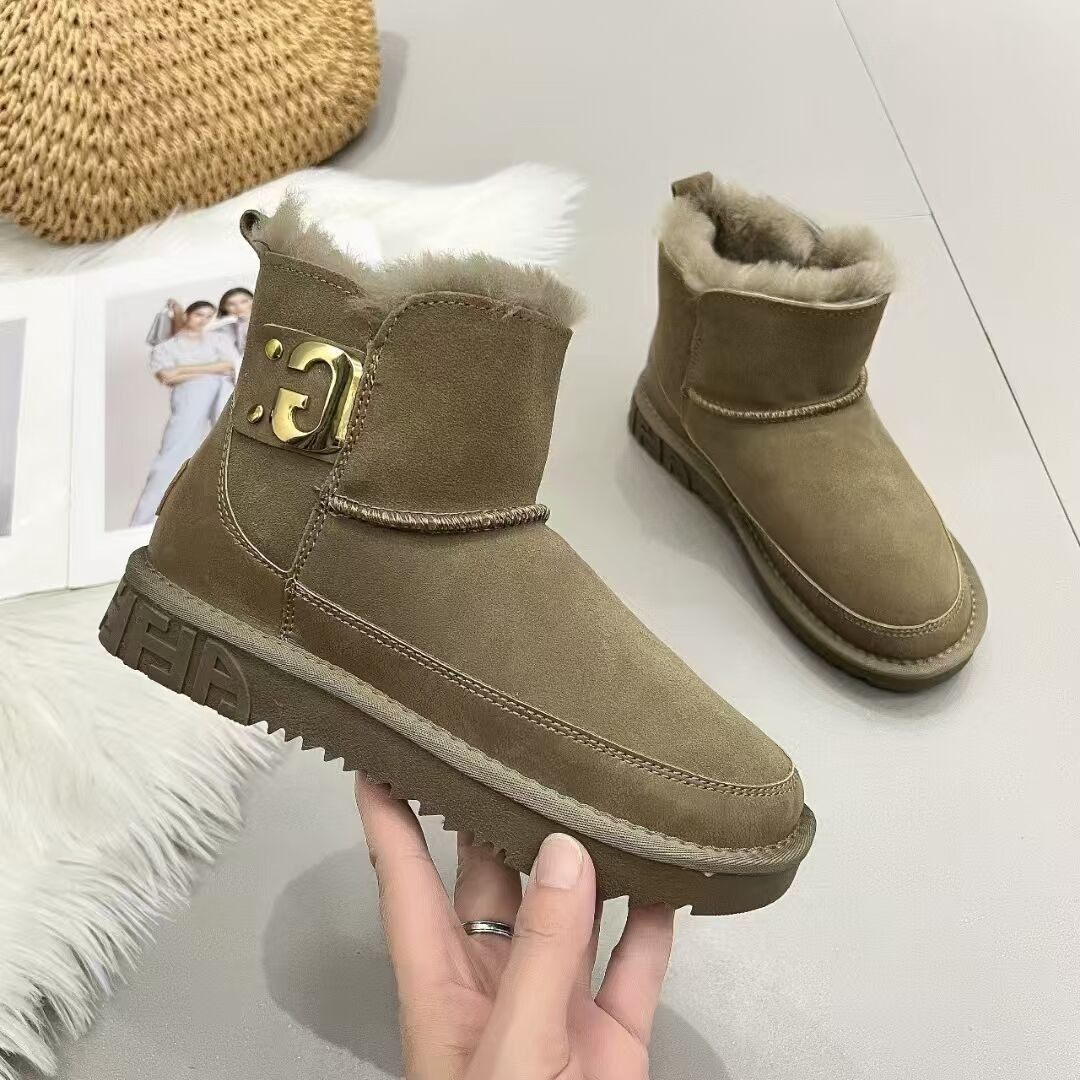2024冬季新款断码女靴真皮磨砂牛皮加厚纯羊毛保暖防滑雪地靴棉靴,女鞋,时尚雪地靴,淘宝优惠券,粉丝福利购,淘宝优惠卷