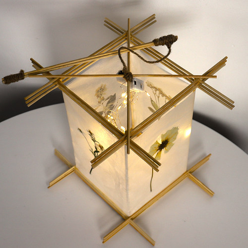 中秋灯笼材料手提花灯创意儿童diy手工制作材料包幼儿园古风发光