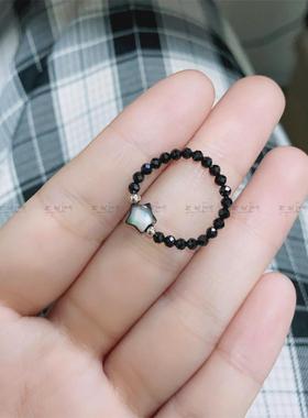 爆闪百搭蝶贝星星戒指串珠弹力戒