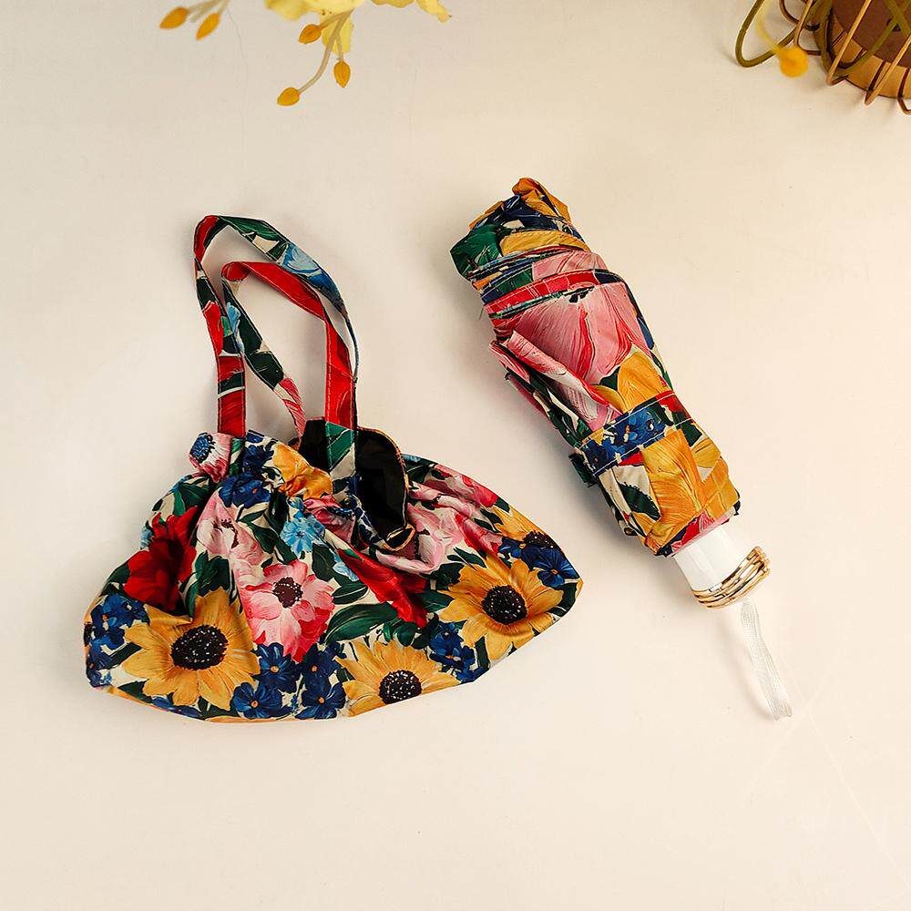 三折黑胶双层太阳伞防晒女油画伞折叠晴雨两用遮阳反向伞,居家日用,伞,淘宝优惠券,粉丝福利购,淘宝优惠卷