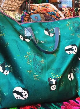 绿色熊猫衣物防尘被子收纳整理大容量收纳袋防尘搬家特大行李袋