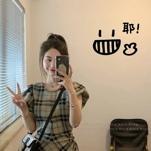 一起比耶 可爱卡通表情 咖啡奶茶服装店铺自拍镜子贴纸玻璃门装饰