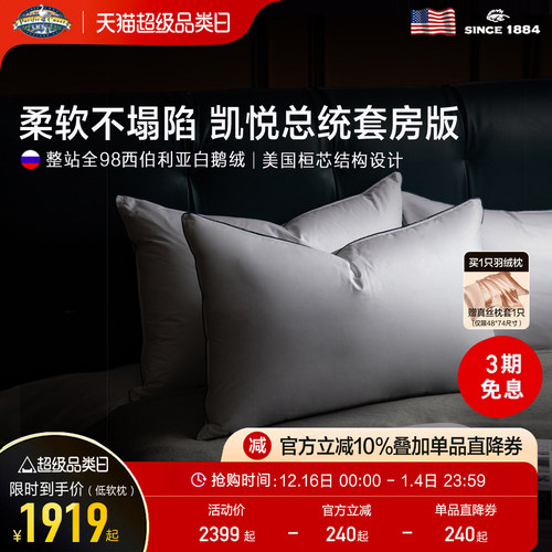 派赛菲特白鹅绒五星级单人枕芯