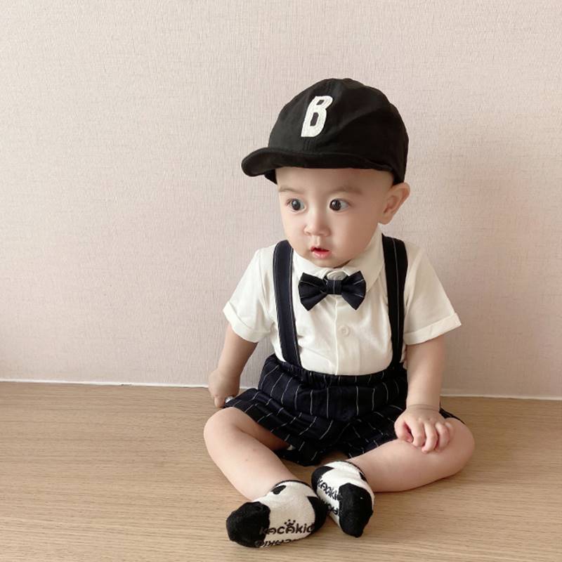 婴幼儿绅士套装男童小西装夏季宝宝周岁礼服抓周百天生日宴衣服潮