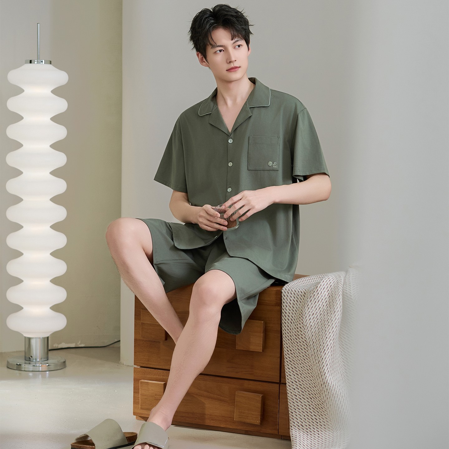 男士睡衣夏季7A抗菌超爽棉短袖短裤薄款家居服休闲开衫大码套装,女士内衣/男士内衣/家居服,睡衣/家居服套装,淘宝优惠券,粉丝福利购,淘宝优惠卷