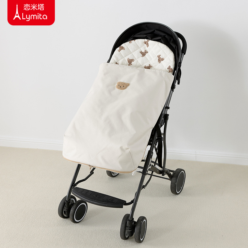 婴儿推车睡袋秋冬挡风被纯棉
