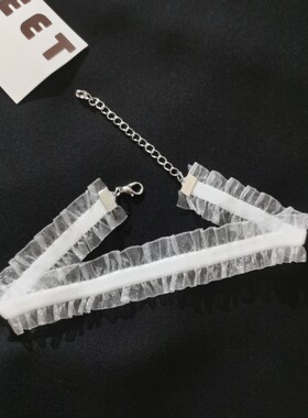 黑色蕾丝花边脖子装饰品高级感颈饰女夏季薄款丝绒颈带颈链脖饰