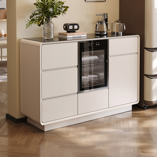 新款智能语音茶吧机实木餐边柜带消毒柜一体水吧台家用茶水柜客厅