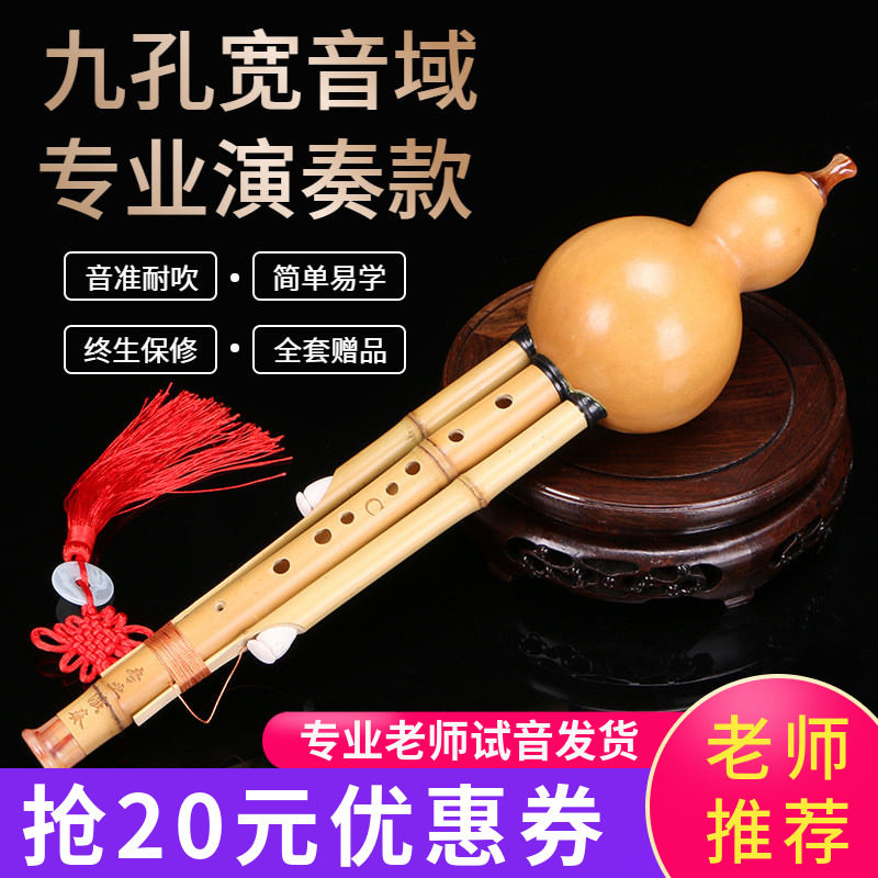子乐九孔葫芦丝宽音域成人学生专业演奏超8孔9孔C调降b小dgf乐器