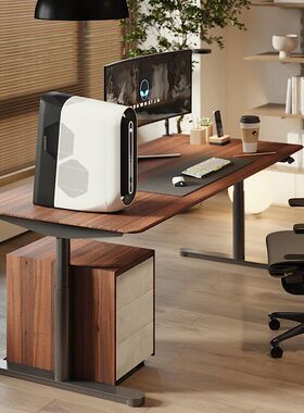 T6max黑胡桃原木智能电动升降桌现代推荐电脑桌办公健康学习书桌