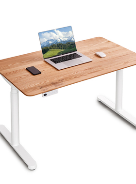 T4P实木电动升降桌桌面理线简约家用可升降站立现代智能电脑书桌