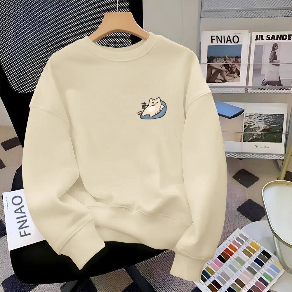 重磅奥粒绒卫衣男士宽松外套纯棉圆领套头加绒秋冬保暖青少年上衣