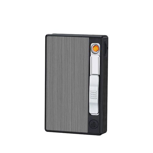 Креативный портативный ультратонкий металлический портсигар с зарядкой подходит для мужчин и женщин, алюминиевый сплав