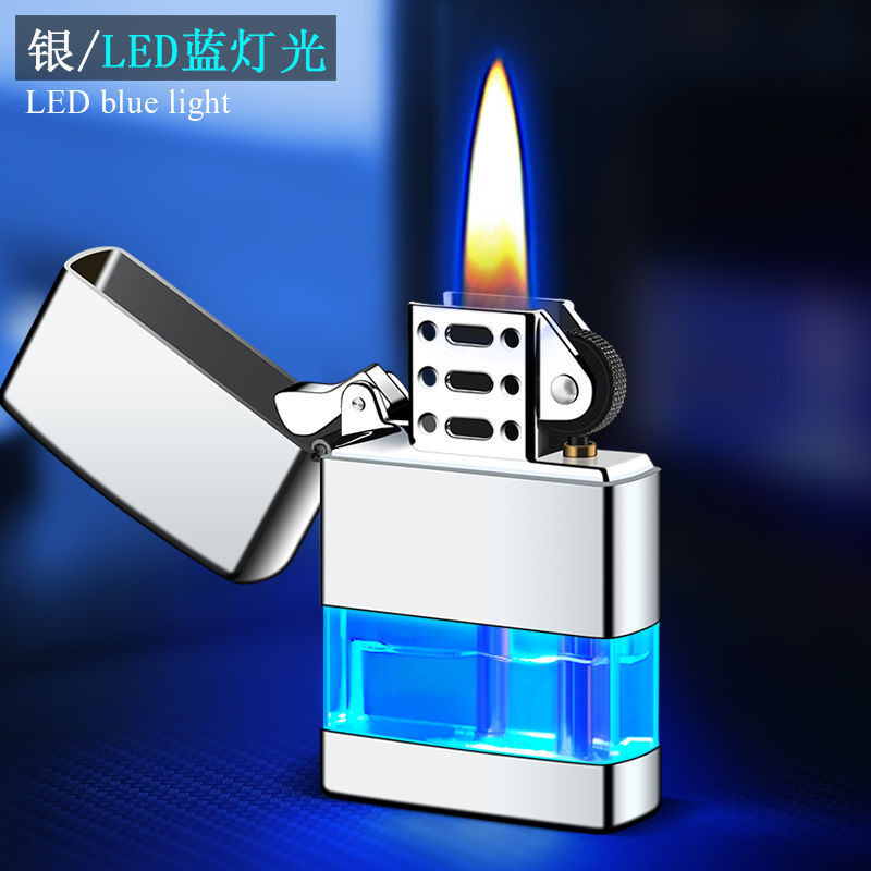 明火带LED灯潮流透明可视气窗礼