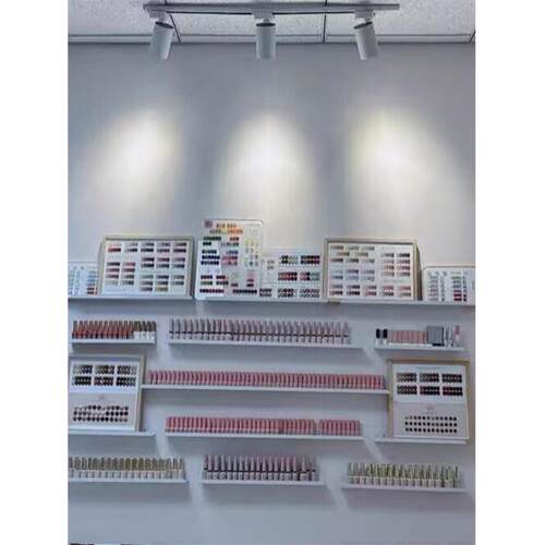 网红金美甲架壁挂式指甲油架铁制指甲油胶储物展示架一字隔断架