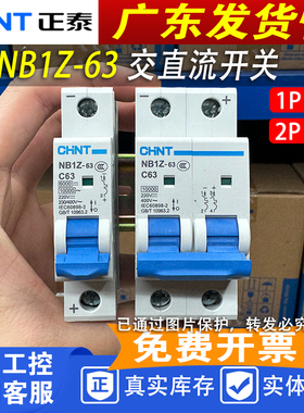正泰  直流断路器 NB1Z-63 1P 2P AC/DC220V 太阳能空气开关