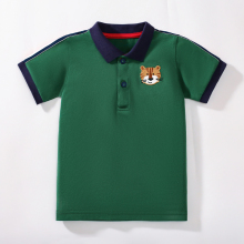 男童绿色翻领POLO衫宝宝纯棉夏季短袖幼儿园校服小童T恤老虎半袖3