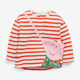 小童婴儿体恤衫 女童条纹长袖 T恤宝宝挎包上衣儿童纯棉春秋装 小猪8