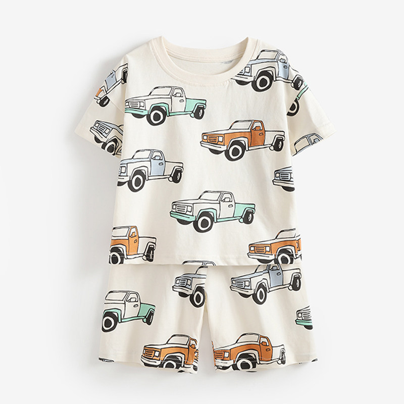 男童夏季纯棉汽车印花家居服套装宝宝短袖短裤两件套儿童T恤睡衣6,童装/婴儿装/亲子装,家居服套装,淘宝优惠券,粉丝福利购,淘宝优惠卷