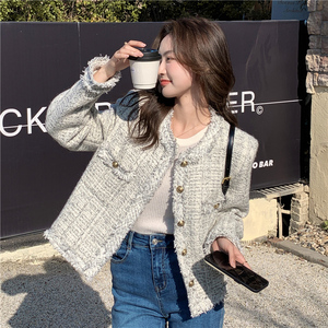 爆款小香风外套女2023新款短款高端小个子秋款法式名媛设计感上衣