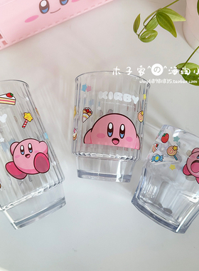 现货 日本制Kirby星之卡比可爱卡通儿童树脂水杯漱口杯 果汁杯