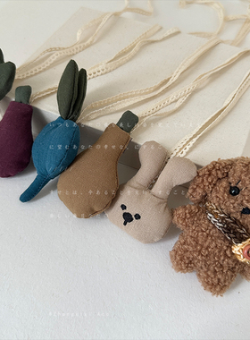 卡通布艺立体充棉水果蔬菜挂脖项链女小众萌趣可爱颈链毛衣链配饰