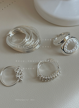 夸张独特多层线圈缠绕戒指女设计感个性小众时尚潮流百搭指环戒子