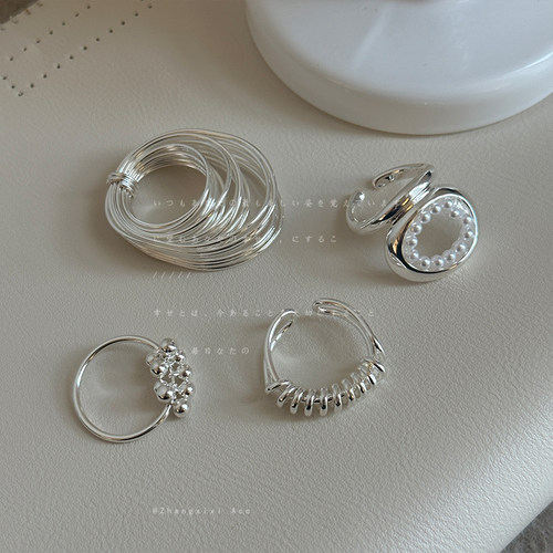 夸张独特多层线圈缠绕戒指女设计感个性小众时尚潮流百搭指环戒子