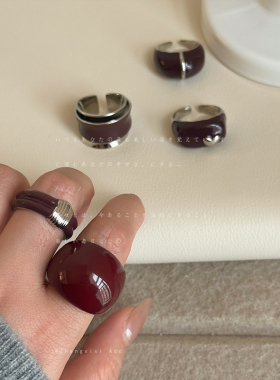 韩国ins博主同款滴油戒指女轻奢复古个性轻奢时尚潮流指环戒子