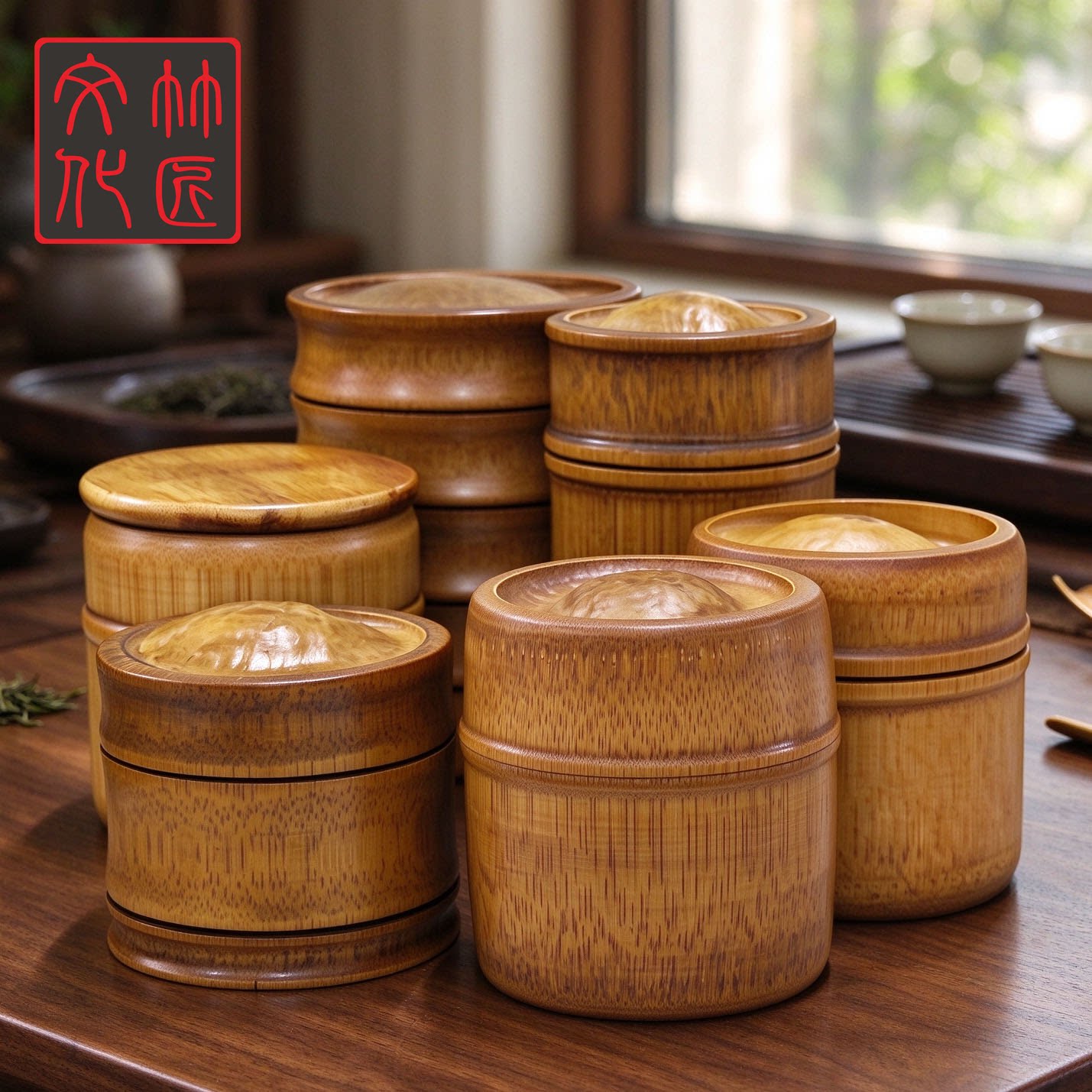 大漆竹筒密封便携旅行茶叶罐
