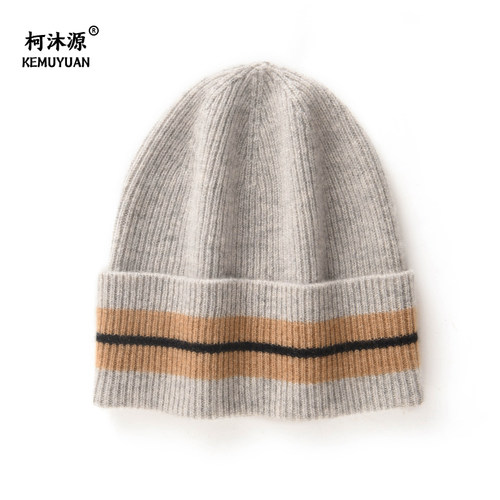 柯沐源百搭纯山羊绒帽