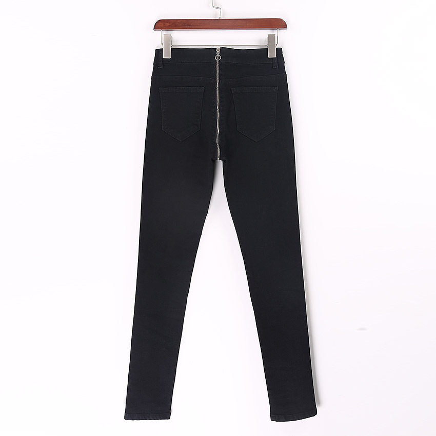 유럽 ??역 2020 가을 겨울 섹시한 뒤 엉덩이 지퍼 높은 허리 청바지 복숭아 엉덩이 리프팅 바지 꽉 발 바지 여성