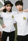 Y820/2025夏季学生服衬衫情侣装衬衣白色衬衫餐厅茶吧酒店工作P40，男装衬衫，星座714(原C313)