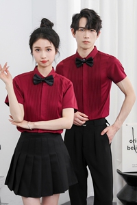 714-Y340P40控59/2025新款夏季男女同款修身工作服衬衫短袖制服图片