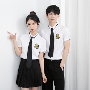 714-Y820P40控69/2025夏季工作服衬衫dk衬衫jk衬衣团体校园风短袖图片