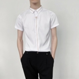 714-C560P40控59/2025夏季短袖衬衫修身皇冠绣花工作服衬衣ktv，男装T恤，星座714(原C313)